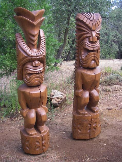 6 Ft 3 In Cedar Tikis Tiki Statues Tiki Art Tiki Totem
