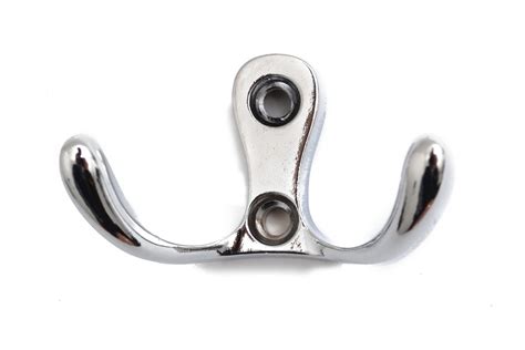 Great for hanging coats, hats and more. Double Triple Hat Coat Hanger Hook Door Wall Bath Chrome ...