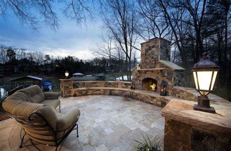 Round Fireplace Wall Outdoor Seating Luxury Outdoor Outdoor