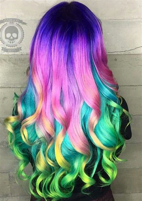 Purple Pink Rainbow Dyed Hair Color Inspiration Hairbymonikaq