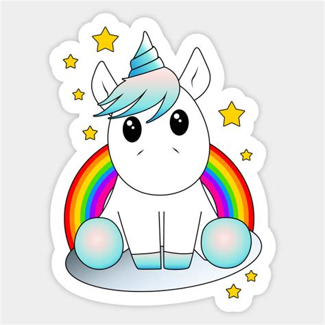 Cute Unicorn In Cloud Cute Unicorn Sticker Teepublic