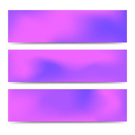 Smooth Abstract Blurred Gradient Pink Banners Set Abstract Creative