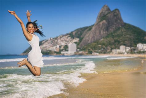 Beach Copacabana Beach Women Rio De Janeiro Stock Photos Pictures