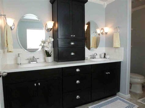 Glam vintage style black bathroom ideas. Painting Bathroom Cabinets Black - Home Furniture Design