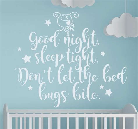 Sleep Tight Dont Let The Bed Bugs Bite Sticker Tenstickers