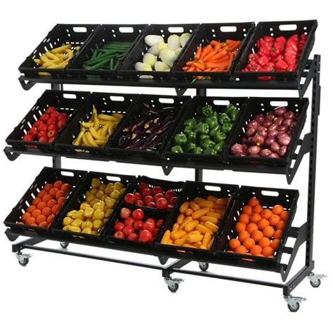 Single Sided Mobile Fruit And Vegetable Display 2000mm Vegetable Rack