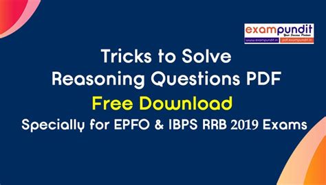 Each link contains 5 sample questions: Tricks to Solve Reasoning Questions PDF | Tips & Tricks ...