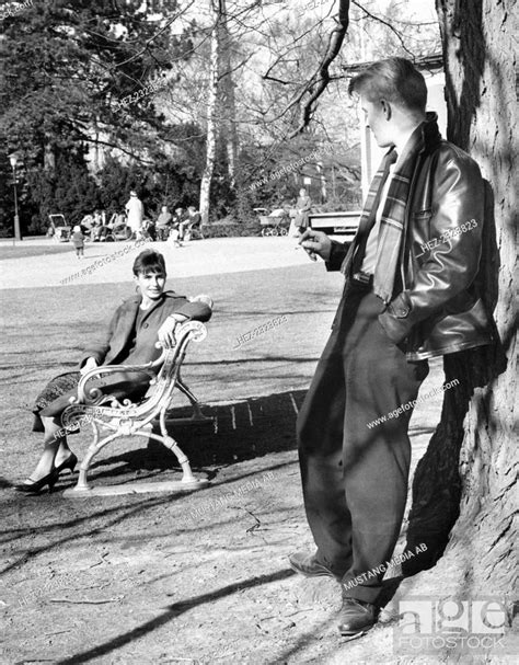 A Flirt In The Park Trelleborg Sweden 1960 From The Trelleborgs