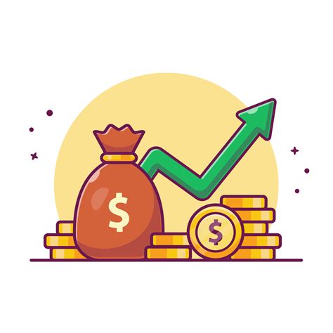 Investment Statistic Growth With Money Vector Icon Illustration