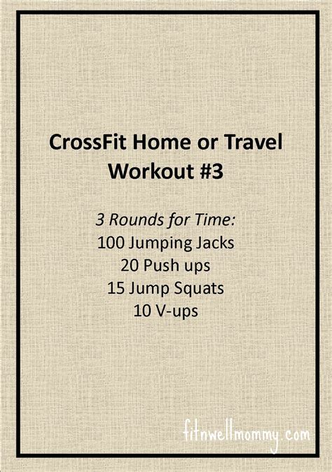 Crossfit Home Or Travel Workout 3 Deliciously Fit