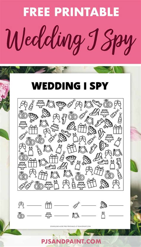 Printable I Spy Wedding Game Template Free Free Templates Printable