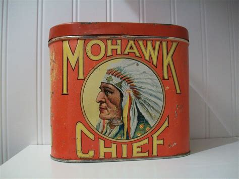 Vintage Tins Tins Mohawk Chief Cigar Tin Antique Tobacco Tins
