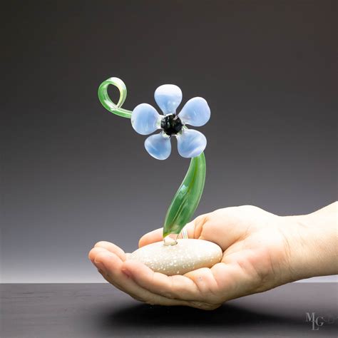 Glass Flower Light Blue