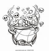 Cauldron Potion Isolated sketch template
