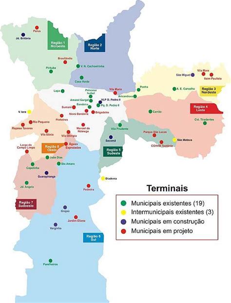 Terminais De Nibus De S O Paulo Mapa Mapa Dos Terminais De Nibus De S O Paulo Brasil