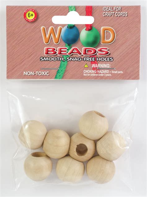 Round Wood Beads 20mm 8pkg Natural 725879707231