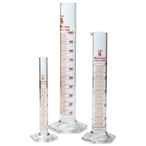 Glass Measuring Beaker Graduated Cylinder Set Pcs Chemistry Lab