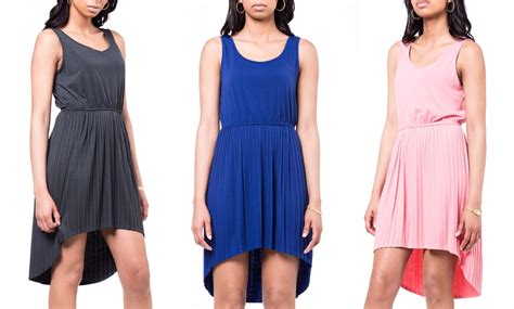 Olive And Oak Hi Low Pleated Dress Groupon Goods