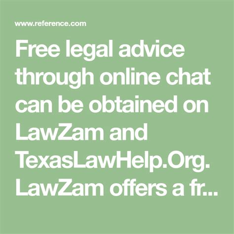 Generally we provide free legal advice over the telephone. Where Can You Find Free Legal Advice Through Online Chat ...