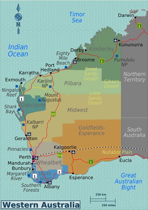 Western Australia Regions Map Western Australia Travel Australia