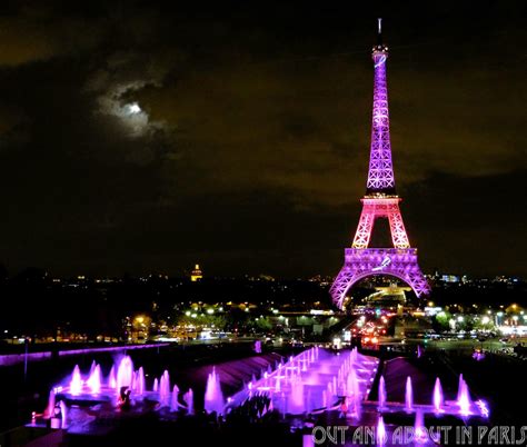 Eiffel Tower Illuminated In Pink For Breast Cancer Awareness