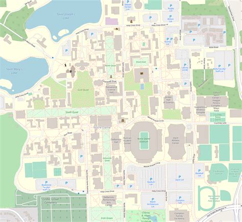 Printable Notre Dame Campus Map