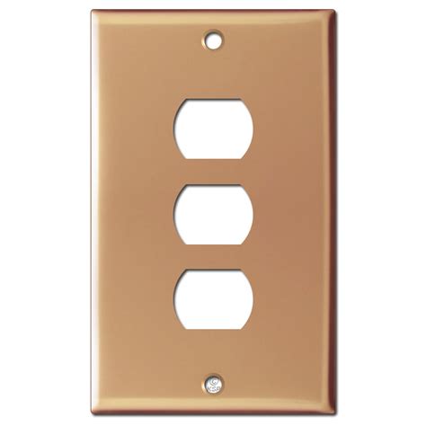 Double Blank Electrical Switch Wall Plate Polished Copper