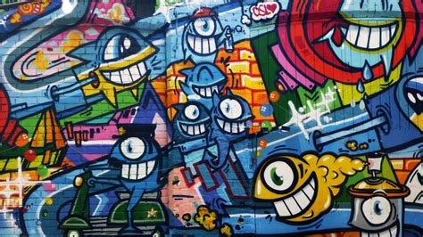 Download Wallpaper 1920x1080 Graffiti Wall Art Bright Street Wall