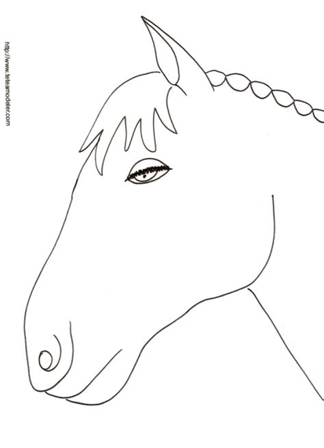 coloriage de la tête de cheval  Tête à modeler