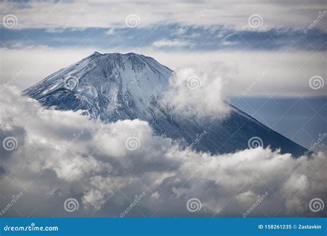 Mount Fuji Summit In The Clouds Hakone Area Of Kanagawa Prefecture In