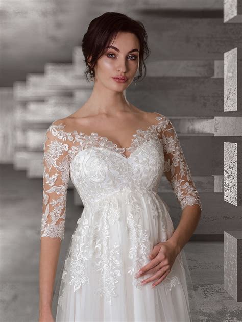Maternity Wedding Dress High Waisted Design For Pregnant