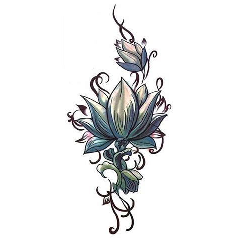 jung-lotus-flower-temporary-tattoo-in-2020-water-lily-tattoos,-tattoo-stickers,-type-tattoo