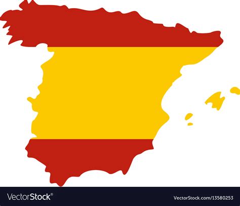 Map Of Spain Icon Flat Style Royalty Free Vector Image