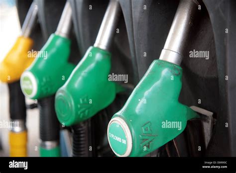 Petrol Pump Handles Stock Photo Alamy