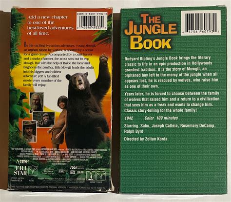 Rudyard Kiplings The Second Jungle Book Mowgli And Baloo Vhs 1999