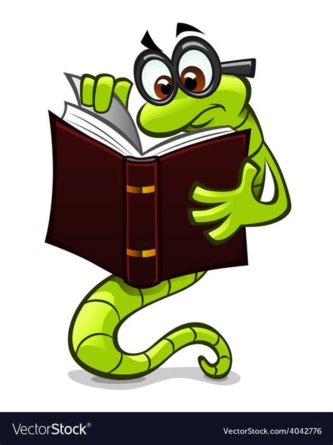 Bookworm Vector Image On