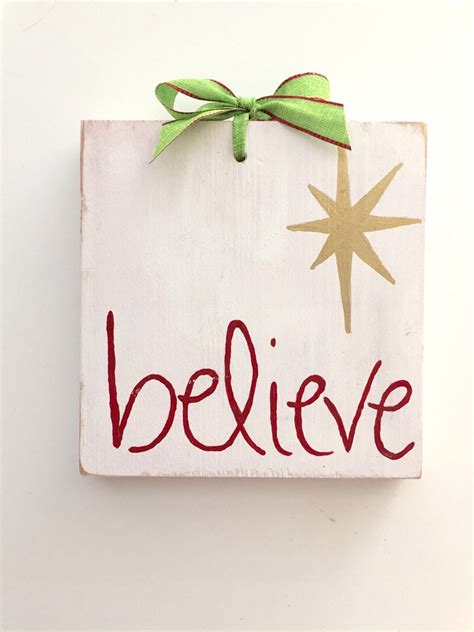 Christmas Believe Sign Christmas Wood Sign Believe Wooden