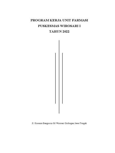 Program Kerja Unit Farmasi Puskesmas Wirosari I | PDF