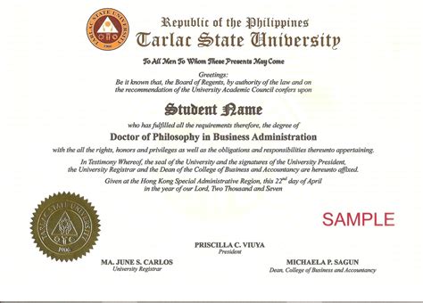 11 Free Printable Degree Certificates Templates Phd regarding Doctorate ...