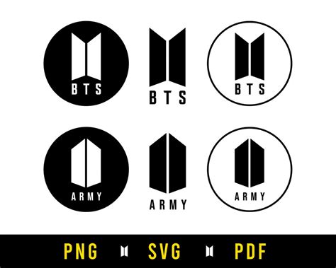 Bts Logo Army Bundle Svg Png Pdf Cutfile For Clipart Print Etsy My