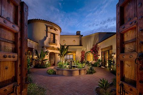 Search our collection of spanish style house plans characterized by their stucco exterior, red tile roofs and balconies with wrought iron detailing and open design for outdoor living. spanish style courtyard homes | ... design ideas with ...
