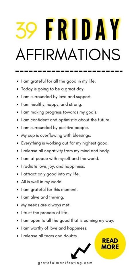 39 Positive Friday Affirmations To End The Week On A Good Note