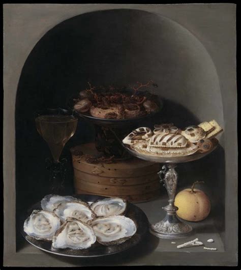 Still Life With Oysters Sweetmeats And Dried Fruit In A Stone Niche
