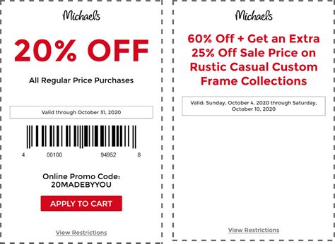 Exclusive health coupons & offers for jan 2021 | get 70% off promo codes on health products, health tests& checkups, medicines & health get prescription tablets, syrups, and more delivered to your home in 24 hours. December, 2020 20% off at Michaels, or online via promo ...