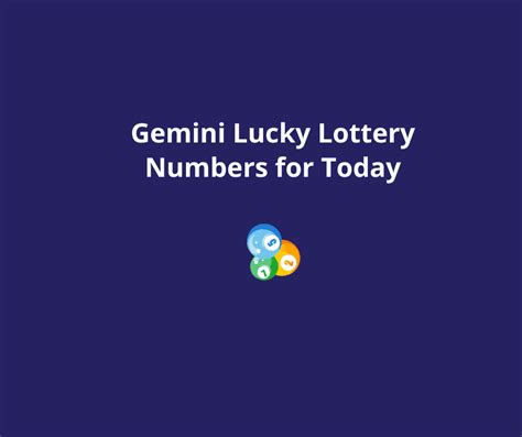 Gemini Mithun Rashi Lucky Lottery Numbers For Today