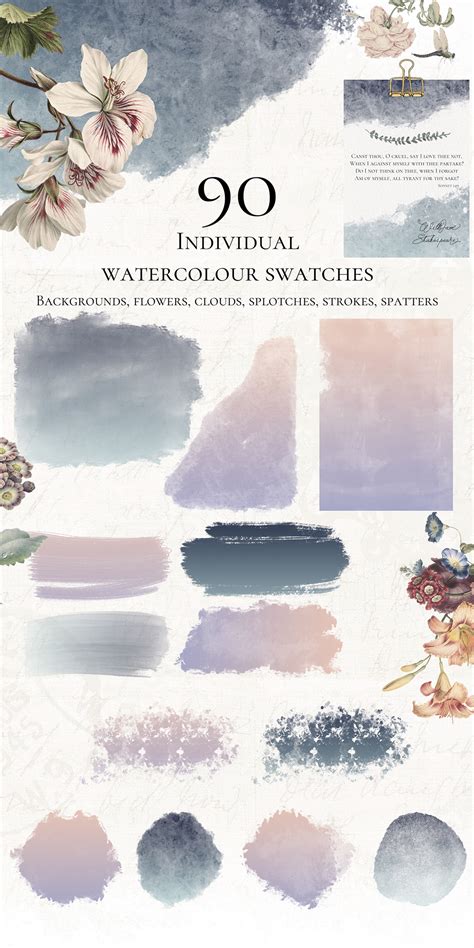 Free 90 Watercolor Swatches Free Design Resources