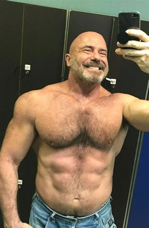 Shirtless Male Muscular Hairy Chest Beard Mature Man Beefcake PHOTO X B EBay