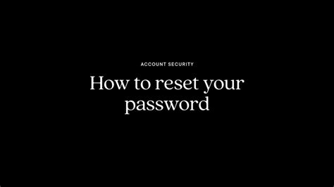 How To Reset Your Password Youtube