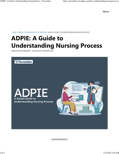 ADPIE A Guide To Understanding Nursing Process Nurseslabs
