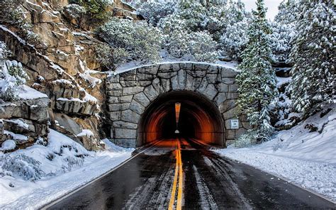 Tunnel Snow Winter Mountain Nature Hd Wallpaper Peakpx